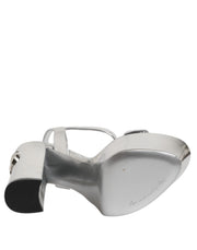 Dolce & Gabbana Silver Leather Platform Keira Sandals Shoes
