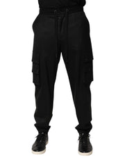 Dolce & Gabbana Solid Black Cargo Jogger Men Sweatpants Pants