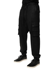 Dolce & Gabbana Solid Black Cargo Jogger Men Sweatpants Pants