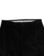 Dolce & Gabbana Black Cotton Men Dress Formal Trouser Pants