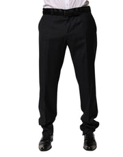 Dolce & Gabbana Black Wool Men Formal Dress Trouser Pants