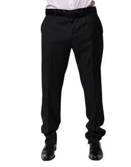Dolce & Gabbana Black Wool Men Formal Dress Trouser Pants