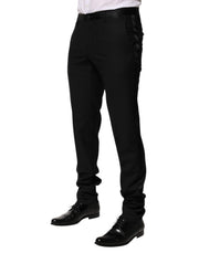 Dolce & Gabbana Black Wool Tapered Formal Men Dress Pants