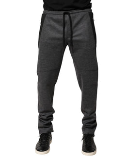Dolce & Gabbana Gray Black Wool Blend Jogger Sweatpants  Pants
