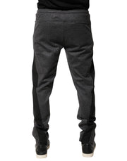 Dolce & Gabbana Gray Black Wool Blend Jogger Sweatpants  Pants