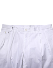 Dolce & Gabbana White Cotton Dress Slim Formal Trouser Pants