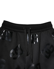 Dolce & Gabbana Black Logo Cotton Bermuda Sweatshorts Shorts