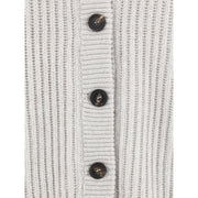 Brunello Cucinelli White Cashmere Cardigan