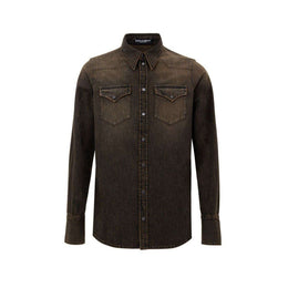 Dolce & Gabbana Brown Denim Shirt