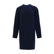 Gucci Navy Blue Wool Short Dress