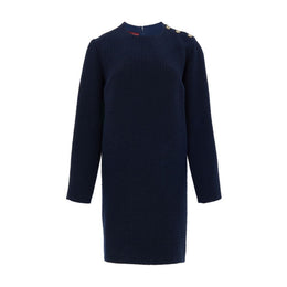 Gucci Navy Blue Wool Short Dress