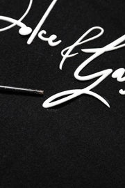 Dolce & Gabbana Black Hooded Logo Print Sweatshirt Sweater