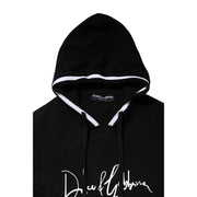 Dolce & Gabbana Black Hooded Logo Print Sweatshirt Sweater