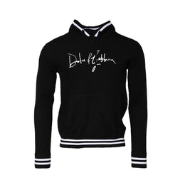 Dolce & Gabbana Black Hooded Logo Print Sweatshirt Sweater
