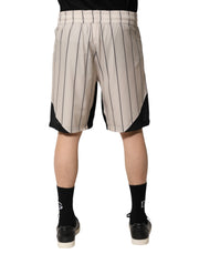 Dolce & Gabbana Off White Polyester DG Logo Sweatshorts Shorts