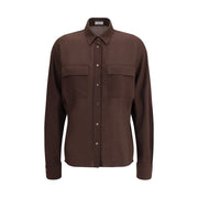 Brunello Cucinelli Brown Polyester Dress Shirt