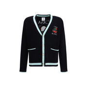Casablanca Black Merino Wool Cardigan