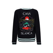 Casablanca Black Merino Wool Cardigan