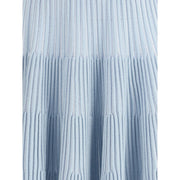 Balmain Light Blue Viscose Mini Skirt