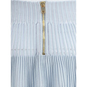 Balmain Light Blue Viscose Mini Skirt