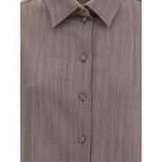 Golden Goose Brown Fleece Wool Dress Shirt