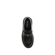 Prada Black Calf Leather Bos Taurus Slip-On Loafers