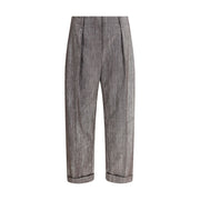 Brunello Cucinelli Brown Polyester Casual Pants