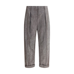 Brunello Cucinelli Brown Polyester Casual Pants