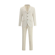 Brunello Cucinelli Cream Cotton Two-Piece Suit