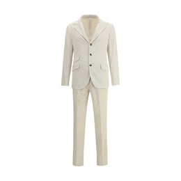 Brunello Cucinelli Cream Cotton Two-Piece Suit
