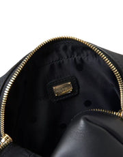 Dolce & Gabbana Black Calfskin Leather Double Waist Belt Fanny Pack Bag