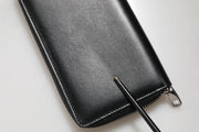 Dolce & Gabbana Black Leather DG Plaque Zip Around Continental Wallet