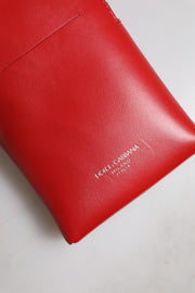 Dolce & Gabbana Red Leather Purse Phone Sling Crossbody Neck Strap Bag