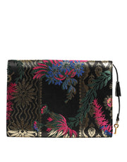 Dolce & Gabbana Multicolor Jacquard Floral Document Briefcase Bag