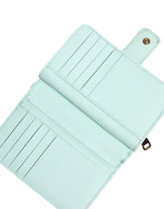 Dolce & Gabbana Mint Green Leather Bifold Continental Clutch Wallet