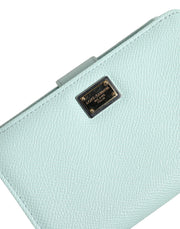 Dolce & Gabbana Mint Green Leather Bifold Continental Clutch Wallet