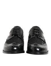 Dolce & Gabbana Black Leather Floral Lace Dress Formal  Shoes