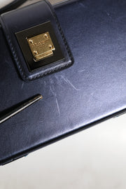 Dolce & Gabbana Blue DG BOX Lambskin Leather Crossbody Strap Bag