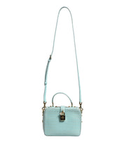Dolce & Gabbana Mint Green Embossed Leather Padlock Shoulder Bag