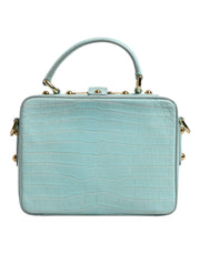 Dolce & Gabbana Mint Green Embossed Leather Padlock Shoulder Bag