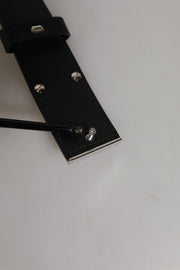 Dolce & Gabbana Black Leather Classic Metal Logo Buckle Belt
