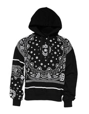 Dolce & Gabbana Black Bandana Hooded Men Sweatshirt Sweater