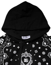 Dolce & Gabbana Black Bandana Hooded Men Sweatshirt Sweater