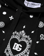 Dolce & Gabbana Black Bandana Hooded Men Sweatshirt Sweater