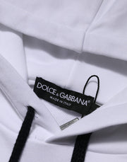 Dolce & Gabbana White Sacred Heart Hooded Sweatshirt Sweater