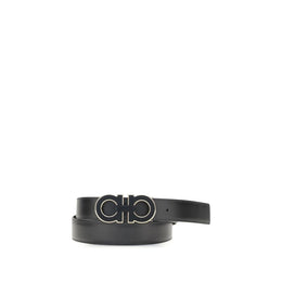 Ferragamo Black Calf Leather Bos Taurus Regular Belt