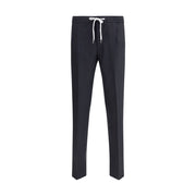 PT Torino Black Fleece Wool Casual Pants