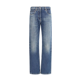 Prada Blue Cotton Straight-Leg Jeans