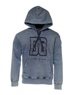 Dolce & Gabbana Blue Cotton Blend Hooded Sweatshirt Sweater
