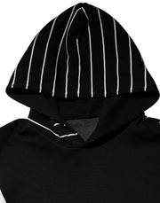 Dolce & Gabbana Black Stripes Hooded Men Sweatshirt Sweater
